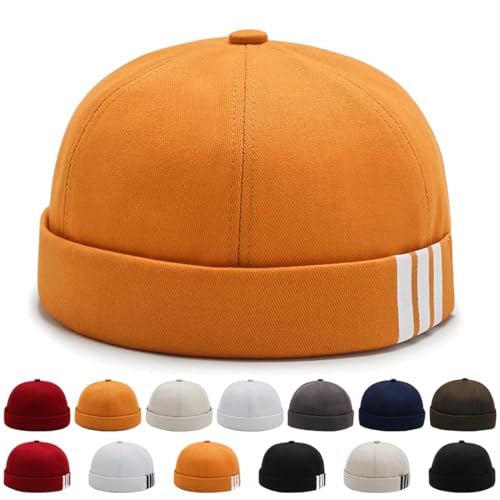 YKDLLF Sommer Docker Cap Cotton Herren Verstellbar Seemannsmütze Cap Ohne Schirm Retro Brimless Hat Rolled Cuff Fischermütze Kurz Docker Hat YKDLLF Sommer Docker Cap Cotton Herren Verstellbar Seemannsmütze Cap Ohne Schirm Retro Brimless Hat Rolled Cuff Fischermütze Kurz Docker Hat von YKDLLF