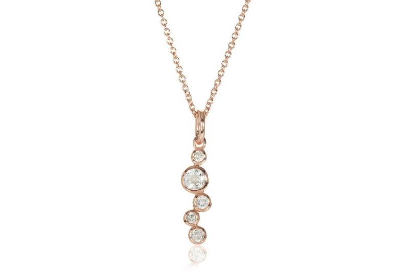Handmade Rose Gold Vermeil & Weiß Topas Cluster Anhänger Und 18 "Kette | Natürliche Silber Halskette Kristallhalskette von YKDesignCo