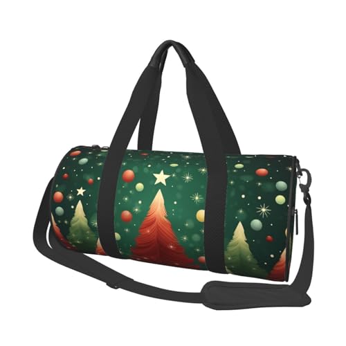 Leichte Reisetasche, Sporttasche für Damen und Herren, faltbar, Handgepäck, Wochenendtasche, Übernachtungstasche, Weihnachtsbaum, Segeltuch, Sporttasche für Yoga, Geschäftsreisen, Schwarz , von YKEBDFW