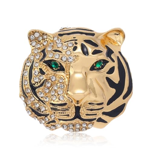 YKEBVPW Tiger-Brosche für Herren, goldfarben, Strass, Tier-Anstecknadeln für Anzug, Herren-Revers, Zubehör, Herren-Broschen und Anstecknadeln für Anzüge, stilvoller Kragen-Anhänger YKEBVPW Tiger-Brosche für Herren, goldfarben, Strass, Tier-Anstecknadeln für Anzug, Herren-Revers, Zubehör, Herren-Broschen und Anstecknadeln für Anzüge, stilvoller Kragen-Anhänger von YKEBVPW