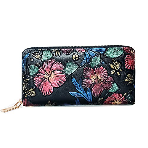 YKKJ Lange Geldbörse Mode Geprägte Reißverschluss Clutch Damen Geldbörse Handytasche Damen Clutch (Farbe wie abgebildet) von YKKJ