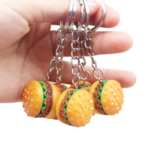 YKKJ Schlüsselanhänger,Hamburger Keychain 5pcs Schlüsselanhänger Ring Mode Personality Keyring für Freundin Bag Charm/Weihnachten/Valentinstag/Geburtstagsgeschenk von YKKJ