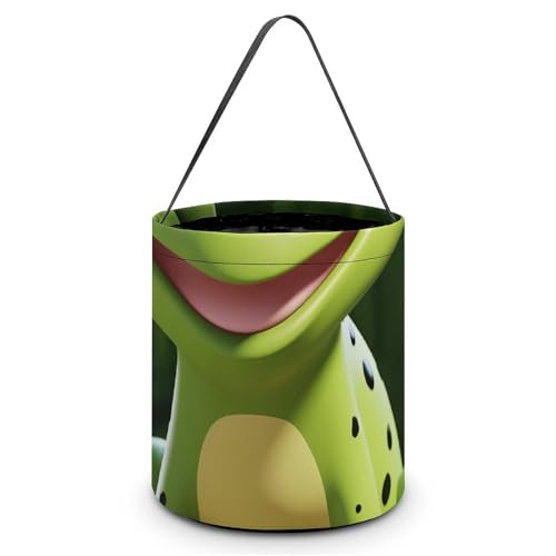 YKLBV Maße (B x L x L): 20 x 18 x 18 cm. Halloween-Tragetasche, süßer Frosch, bedruckte Süßigkeitentüten – wiederverwendbar für Partys und Geschenke von YKLBV