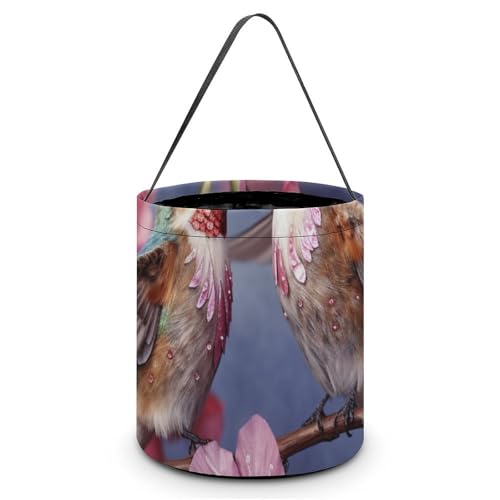 YKLBV [Maße (B x L x LxH): 20 x 21 x 18 cm. Halloween-Tragetasche, Kolibri-bedruckte Süßigkeitentüten – wiederverwendbar für Partys und Geschenke von YKLBV