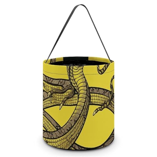 YKLBV [Maße: 20 x 21 x 18 cm (B x L x L); Halloween-Tragetasche, bedruckt mit Aufschrift "Don't Tread on Me", wiederverwendbar für Partys und Geschenke von YKLBV