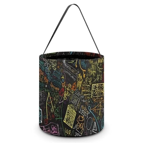 YKLBV Maße: 20 x 21 x 18 cm (B x L x L): Halloween-Tragetasche, mathematische Formel, bedruckte Süßigkeitentüten – wiederverwendbar für Partys und Geschenke von YKLBV