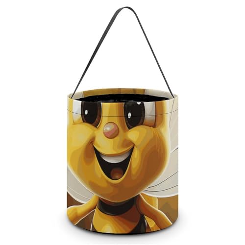 YKLBV [Maße: 20 x 21 x 18 cm (B x L x L] Halloween-Tragetasche, Honigbienen-bedruckte Süßigkeitentüten – wiederverwendbar für Partys und Geschenke von YKLBV