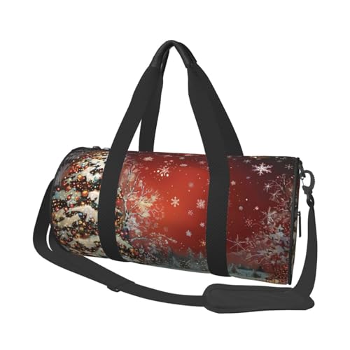 Sporttasche mit niedlichem Lama-Blumendruck, mit Nassfach und Schuhfach, Reisetasche, für Damen und Herren, Weihnachten, Einheitsgröße, Reisetasche von YKLJG