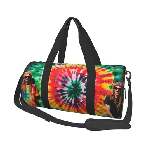Tiger Stripe Printed Sports Gym Bag with Wet Pocket & Shoes Compartment, Travel Duffel Bag for Men Women, Batik-Hippies, Einheitsgröße, Reisetasche von YKLJG