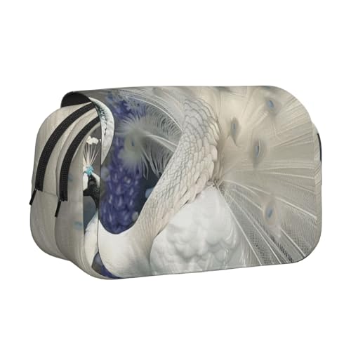 YKLJG Background with Night Butterflie Print Flip-Top Pencil Case Pen Organizer with 2 Zipper Compartments, Large Capacity Makeup Bags for School, Travel & Office, Weißer Pfau, Einheitsgröße YKLJG Background with Night Butterflie Print Flip-Top Pencil Case Pen Organizer with 2 Zipper Compartments, Large Capacity Makeup Bags for School, Travel & Office, Weißer Pfau, Einheitsgröße von YKLJG