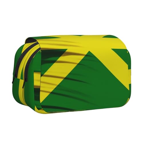 YKLJG Big Sea Wave HD Print Flip-Top Federmäppchen Stift-Organizer mit 2 Reißverschlussfächern, große Kapazität Make-up-Taschen für Schule, Reisen & Büro, Jamaika-Flagge, Einheitsgröße, Schulranzen YKLJG Big Sea Wave HD Print Flip-Top Federmäppchen Stift-Organizer mit 2 Reißverschlussfächern, große Kapazität Make-up-Taschen für Schule, Reisen & Büro, Jamaika-Flagge, Einheitsgröße, Schulranzen von YKLJG