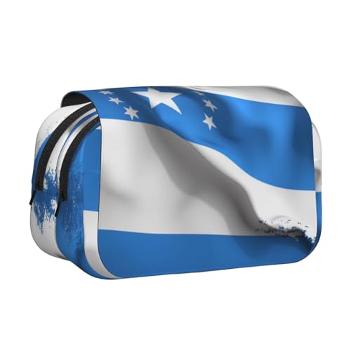 YKLJG Blaues Federmäppchen mit Weihnachtsschneeflocken-Druck, Flip-Top-Federmäppchen, Stift-Organizer mit 2 Reißverschlussfächern, große Kapazität, Make-up-Taschen für Schule, Reisen und Büro, Blau YKLJG Blaues Federmäppchen mit Weihnachtsschneeflocken-Druck, Flip-Top-Federmäppchen, Stift-Organizer mit 2 Reißverschlussfächern, große Kapazität, Make-up-Taschen für Schule, Reisen und Büro, Blau von YKLJG