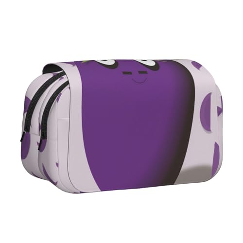 YKLJG Cookies Food Chocolate Chip Biscuits Print Flip-Top Pencil Case Pen Organizer with 2 Zipper Compartments, Large Capacity Makeup Bags for School, Travel & Office, Cartoon Aubergine, Einheitsgröße von YKLJG
