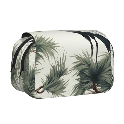 YKLJG Frohe Weihnachten Kunstdruck-Flip-Top Federmäppchen Stift-Organizer mit 2 Reißverschlussfächern, große Kapazität Make-up-Taschen für Schule, Reisen & Büro, Japanischer Vogel und Kiefer von YKLJG