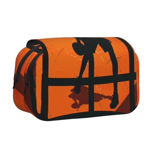 YKLJG Gestreifte Flagge und Hirsch Druck Flip-Top Federmäppchen Stift-Organizer mit 2 Reißverschlussfächern Große Kapazität Make-up-Taschen für Schule, Reisen & Büro, Basketball-Kunst, Einheitsgröße YKLJG Gestreifte Flagge und Hirsch Druck Flip-Top Federmäppchen Stift-Organizer mit 2 Reißverschlussfächern Große Kapazität Make-up-Taschen für Schule, Reisen & Büro, Basketball-Kunst, Einheitsgröße von YKLJG