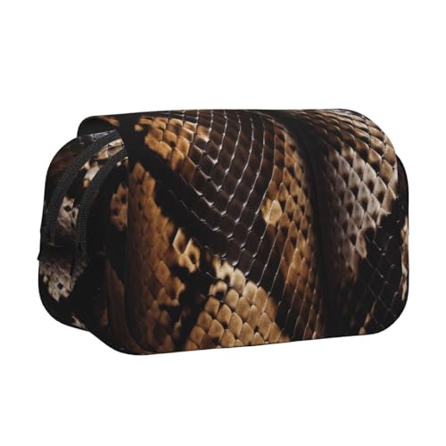 YKLJG Hawaii Beach Hibiskus Print Flip-Top Federmäppchen Stift-Organizer mit 2 Reißverschlussfächern Große Kapazität Make-up-Taschen für Schule, Reisen & Büro, Schlangenleder-Optik, Einheitsgröße von YKLJG