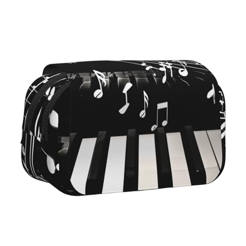 YKLJG Hübsches Federmäppchen mit Schmetterlings-Druck, Flip-Top, Stift-Organizer mit 2 Reißverschlussfächern, große Kapazität, Make-up-Taschen für Schule, Reisen und Büro, Klaviertasten mit Musiknoten YKLJG Hübsches Federmäppchen mit Schmetterlings-Druck, Flip-Top, Stift-Organizer mit 2 Reißverschlussfächern, große Kapazität, Make-up-Taschen für Schule, Reisen und Büro, Klaviertasten mit Musiknoten von YKLJG