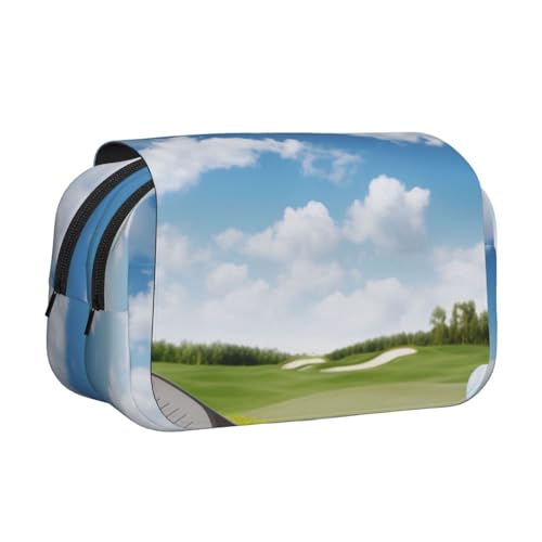 YKLJG Jagd fliegende wilde Ente 1 Druck Flip-Top Federmäppchen Stift-Organizer mit 2 Reißverschlussfächern, große Kapazität Make-up-Taschen für Schule, Reisen & Büro, Golfclub, Einheitsgröße von YKLJG