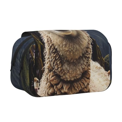 YKLJG Tiger Stripe Print Flip-Top Federmäppchen Stift-Organizer mit 2 Reißverschlussfächern Große Kapazität Make-up-Taschen für Schule, Reisen & Büro, schaf, Einheitsgröße, Schulranzen YKLJG Tiger Stripe Print Flip-Top Federmäppchen Stift-Organizer mit 2 Reißverschlussfächern Große Kapazität Make-up-Taschen für Schule, Reisen & Büro, schaf, Einheitsgröße, Schulranzen von YKLJG