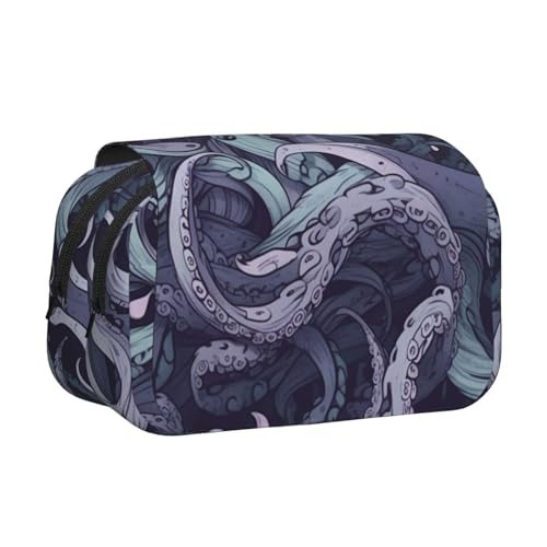 YKLJG Tropische Bananen-Palmenblätter, Kunstdruck, Flip-Top-Federmäppchen, Stift-Organizer mit 2 Reißverschlussfächern, große Kapazität, Make-up-Taschen für Schule, Reisen und Büro, Von der Meereshexe von YKLJG