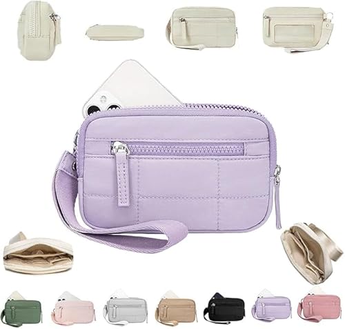 YKLMGVAW Nylon Gesteppte Brieftasche,Conviviality Brieftasche mit 3 Reißverschlüssen,Kleine Brieftasche,wasserdichte Brieftasche für Frauen,Klarsichtfenster Münzgeldbörse,Clutch Bag YKLMGVAW Nylon Gesteppte Brieftasche,Conviviality Brieftasche mit 3 Reißverschlüssen,Kleine Brieftasche,wasserdichte Brieftasche für Frauen,Klarsichtfenster Münzgeldbörse,Clutch Bag von YKLMGVAW