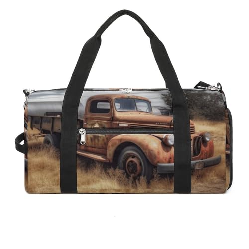 Sporttasche für Herren und Damen, Motiv: alte LKWs, Reisetasche, Sporttasche, Sporttasche mit Schuhfach, altes LKW, Einheitsgröße, Altes LKW-Auto, Einheitsgröße Sporttasche für Herren und Damen, Motiv: alte LKWs, Reisetasche, Sporttasche, Sporttasche mit Schuhfach, altes LKW, Einheitsgröße, Altes LKW-Auto, Einheitsgröße von YKUDBN