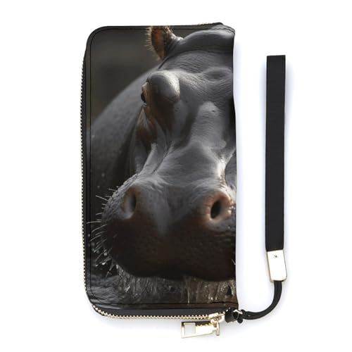 YKUDBN Geldbörse aus PU-Leder, Nilpferd-Druck, großes Fassungsvermögen, lange Geldbörse für Damen, Handheld-Clutch, moderne Damengeldbörse, Stil, 20 x 10,5 cm, modern, Stil:, 20x10.5cm, Modern von YKUDBN