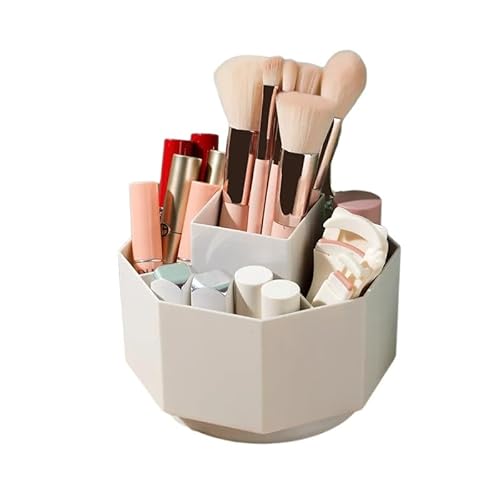 Rotierender Make-up-Organizer for den Waschtisch, große Hautpflege-Make-up-Organizer for die Badezimmertheke (Color : Bianco) von YKWLKJ