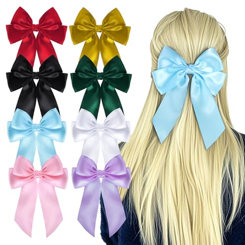 YKYUASD Haarschleifen für Damen und Mädchen, Schleife, Haargummis, niedliches Haar-Accessoire, 8 Stück (Multi-01) von YKYUASD