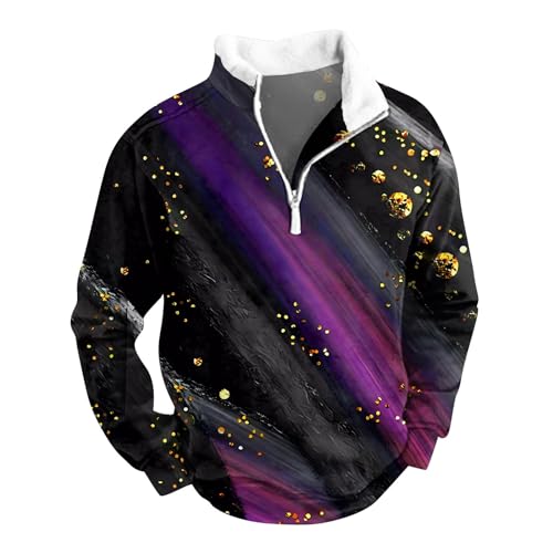 Sweater Herren, Sweatshirt Herren Sweatshirt Baumwolle Herren Sweatshirt Herren Sweatshirt Pullover Herren Fein Sweatshirt Herren Ohne Kapuze Herren Fleece Pullover Herrenpullover (Violett,4XL) von YKZZLDX