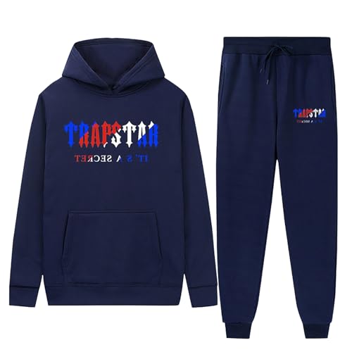 YKZZLDX Herren Jogginganzug, Hoodie Y2K Herren Jogginganzug Trapstar Hoodie Sportanzug Herren Sport Anzug Herren Trapstar Tshirt Vintage Clothes Herren Pullis Herren Hoodie Damen (blau,L) von YKZZLDX