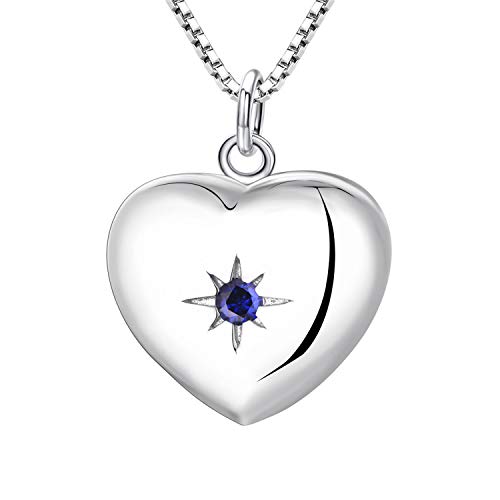 YL Damen Kette Herz Medaillon Zum Öffnen für Bilder 925 Sterling Silber Foto Medaillon Aufklappbar Halskette mit Aquablauer/Spinell/Rosa/Grün/Rubin Zirkonia Edelstein Anhänger Schmuck YL Damen Kette Herz Medaillon Zum Öffnen für Bilder 925 Sterling Silber Foto Medaillon Aufklappbar Halskette mit Aquablauer/Spinell/Rosa/Grün/Rubin Zirkonia Edelstein Anhänger Schmuck von YL