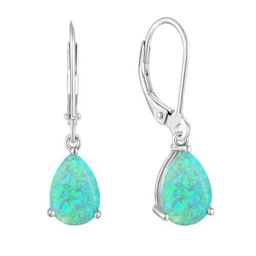 YL Damen Ohrhänger 925 Sterling Silber Grün Opal Ohrringe von YL