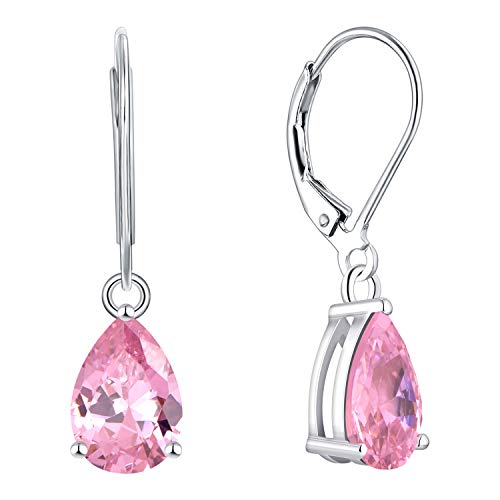 YL Damen Ohrhänger 925 Sterling Silber Oktober Geburtsstein Turmaline Rosa Ohrringe YL Damen Ohrhänger 925 Sterling Silber Oktober Geburtsstein Turmaline Rosa Ohrringe von YL