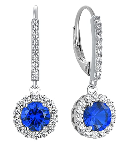 YL Damen Ohrhänger 925 Sterling Silber September Geburtsstein Saphir Runden Tropfen Ohrringe YL Damen Ohrhänger 925 Sterling Silber September Geburtsstein Saphir Runden Tropfen Ohrringe von YL