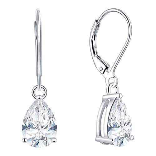 YL Damen Ohrhänger 925 Sterling Silber April Geburtsstein Simuliertes Diamant Ohrringe von YL