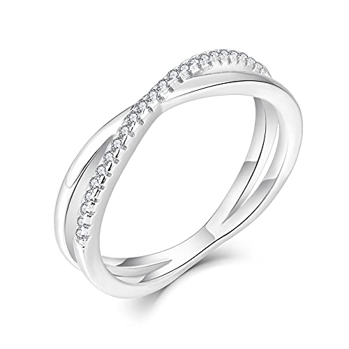 YL Ring Damen,Wickelring Verlobungsring Damen Unendlichkeit Ring Silber 925 Damen Zirkonia Ringe Silberringe Eheringe Antragsring für Frauen von YL