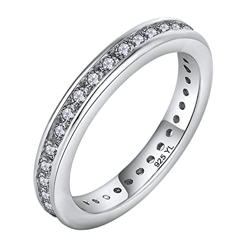 YL Ewigkeitsring 925 Sterling Silber 5A Zirkonia Verlobungsringe für Damen(Größe 52） von YL