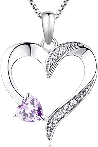 YL Kette Herz Damen Halskette Silber 925 mit Juni Geburtsstein Alexandrit Anhänger für Frauen von YL