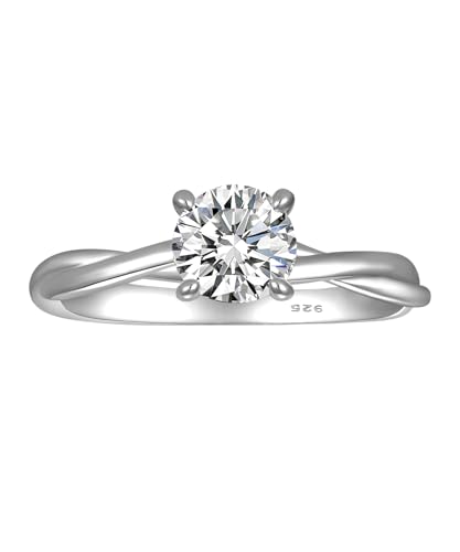 YL Moissanite Ring 0,8 Karat 0,8 Karat Farbe D VVS1 Unendlichkeit Verlobungsring 925er Sterlingsilber Schmuck Geschenke für Damen Freundin Mutter(Größe 50) von YL