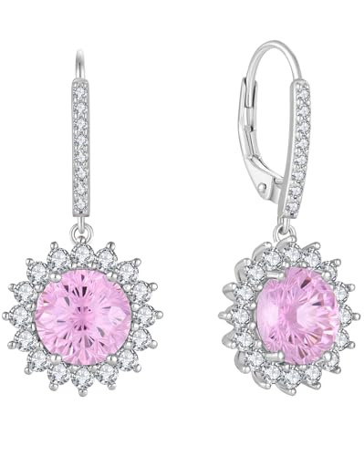 YL Rund Ohrringe 925 Sterling Silber Feuerwerk schneiden November Geburtshelfer Zitrin Ohrringe Schmuckgeschenke für Damen von YL