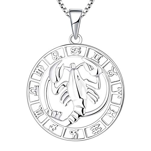 YL Silber Krebs Halskette-925 Sterling Silber Horoskop Sternzeichen 12 Konstellation Anhänger Halskette für Damen von YL