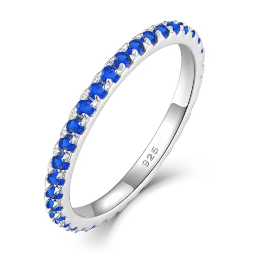 YL Stapelbare Ringe 925 Sterling Silber Saphir Geburtsstein Ring Eternity Ewigkeitring Schmuck Geschenke für Damen Mutter Freundin,Größe58 YL Stapelbare Ringe 925 Sterling Silber Saphir Geburtsstein Ring Eternity Ewigkeitring Schmuck Geschenke für Damen Mutter Freundin,Größe58 von YL