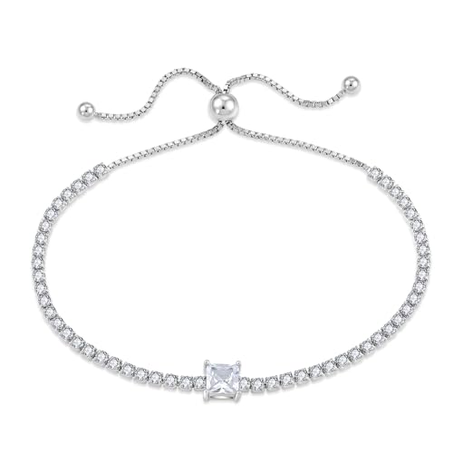 YL Tennis Armband 925 Sterling Silber 5A Zirkonia Armband Schmuckgeschenke für Damen Mutter Freundin,16-23CM von YL