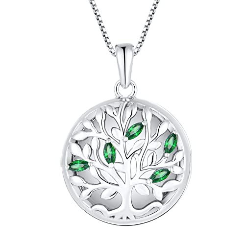 YL Tree of Life Necklace Medaillon Zum Öffnen für Bilder Silber 925 Lebensbaum Medaillon von YL