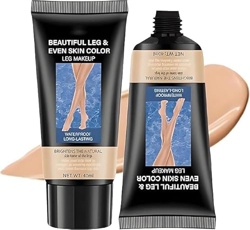 2 Pcs Leg Makeup Waterproof No Transfer, Full Coverage Body Concealer for Legs and Body, Vein and Tattoo Cover-Up Cream, Long Lasting, Smooth Even Skin Tone, Natural Finish (02# Natural Color) von YLBHYIRSJF