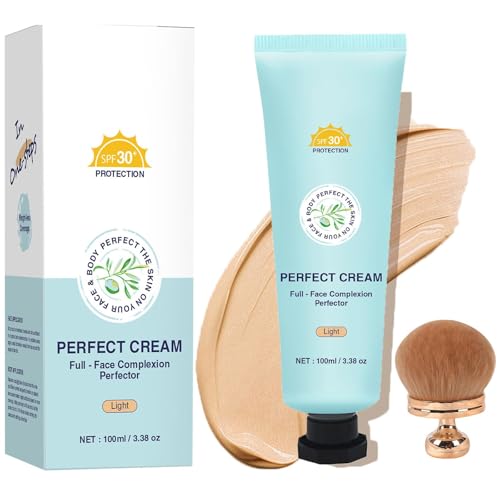 Body Coverage Perfector with SPF 30+, All-Over Complexion Perfector CC Cream, Full Coverage Foundation & Concealer Cream, Long-Lasting, Transfer-Resistant Skin Tint Makeup (Light) von YLBHYIRSJF