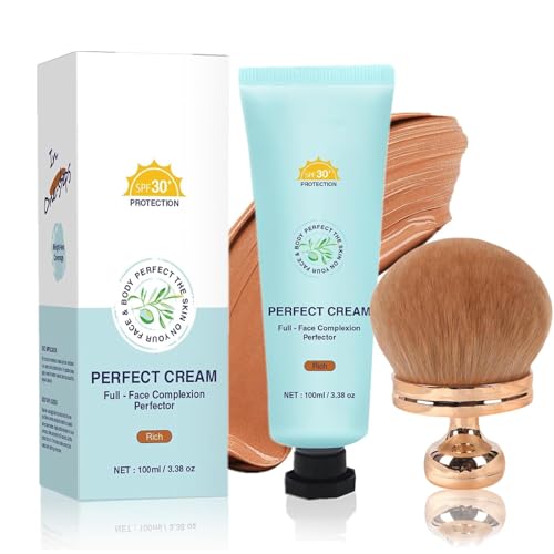 Body Coverage Perfector with SPF 30+, All-Over Complexion Perfector CC Cream, Full Coverage Foundation & Concealer Cream, Long-Lasting, Transfer-Resistant Skin Tint Makeup (Rich) von YLBHYIRSJF