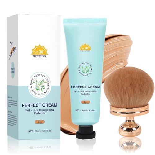 Body Coverage Perfector with SPF 30+, All-Over Complexion Perfector CC Cream, Full Coverage Foundation & Concealer Cream, Long-Lasting, Transfer-Resistant Skin Tint Makeup (Tan) von YLBHYIRSJF