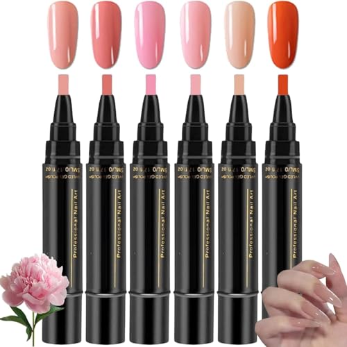 Nail Polish Pens, 3 in 1 Gel Nail Polish Pen Set, 36 Color 8 ml, Quick Dry One Step, DIY Arts for Home and Professional Manicure (6 PCS) (B) von YLBHYIRSJF